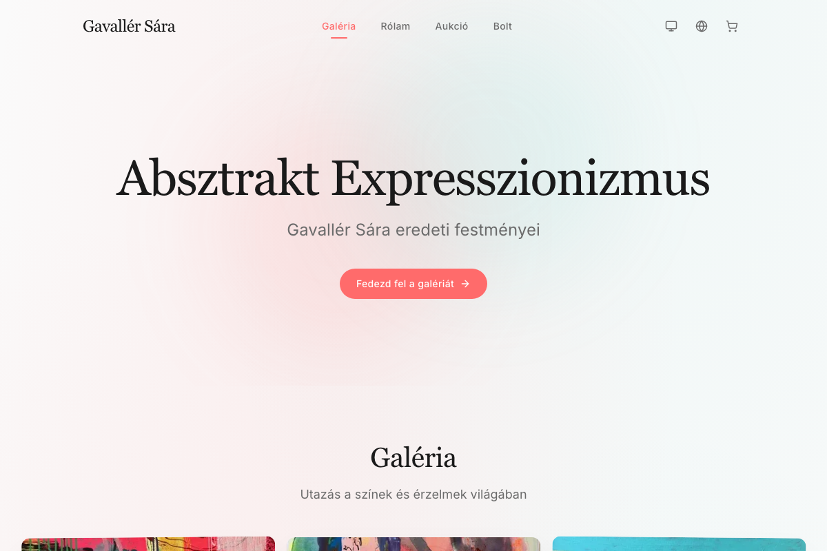 Sára Gavallér website preview